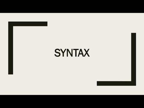 Syntax (unit 8)