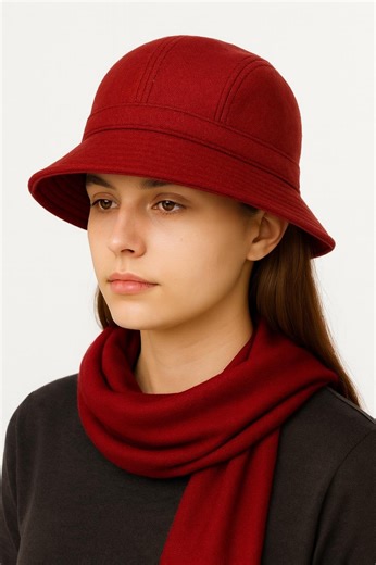 Vintage Cloche Hat PDF Sewing Pattern – Winter Bucket Hat with Wide Brim – Easy Printable Hat Pattern