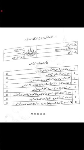 AIOU Code 9031 past paper spring 2025 | 03468885319