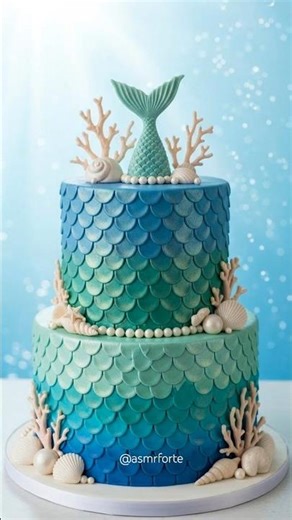 🧜‍♀️✨ Magical Mermaid Cake 🌊🎂 | Iridescent Ocean-Themed Dessert Design for Viral #shorts #cake