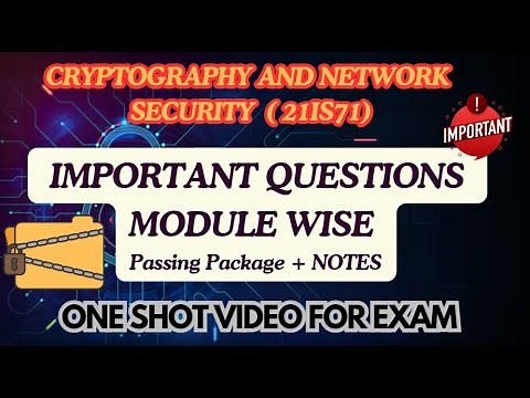 CNS Important Topics-Passing Package+ Notes - Cryptography & Network Security (21IS71) -#21is71 #cns