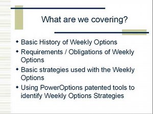 Generate income weekly with weekly options