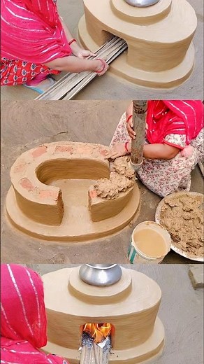 🔥 DIY Clay and Brick Chulha | Primitive Tech Stove Build for Outdoor Cooking #mittikachulha #viral