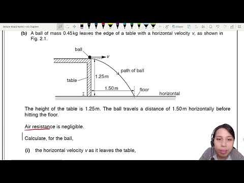 2.4a Ex3 MJ17 P22 Q2 Ball Off Table | AS Kinematics | Cambridge A Level 9702 Physics