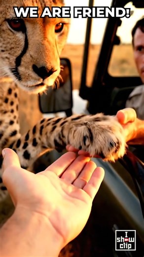 Cheetah Interacting With Human #wildlife #shortsfeed #animals