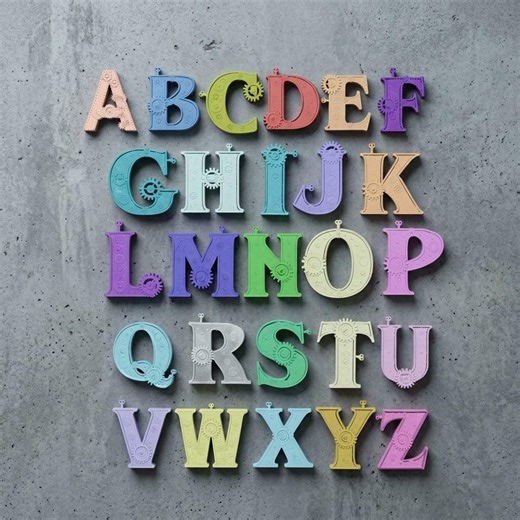 Steampunk Alphabet STL for 3D Print, Decorative Font STL Printing Model - Etsy