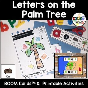 Preschool Speech Therapy Palm Tree Letters BOOM Cards Printable Activities