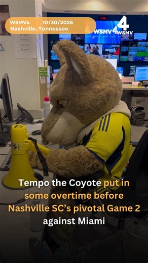 Nashville SC's Tempo the Coyote stopped by WSMV4 to get in some overtime before the club's pivotal Game 2 against Miami in the MLS Cup Playoffs. | WSMV 4, Nashville