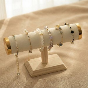 Minimalist Wooden Bracelet Stand – Beige Fabric Jewelry Display - Etsy Canada