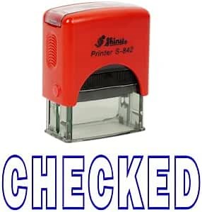 Checked Self Inking Rubber Stamp Office Stationary Custom Shiny Stamp