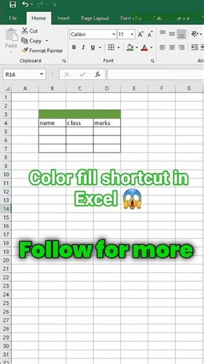 Color fill shortcut in Excel 😱#exceltricks #excelshortcuts #microsoftexcel #exceltips #excel #yt #fb