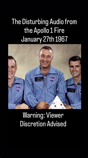 Daily Scaries on Instagram: "The Apollo 1 fire occurred on January 27, 1967, during a routine pre-launch test. Astronauts Gus Grissom, Ed White, and Roger Chaffee were sealed in the Command Module when a spark ignited the cabin’s high-pressure, pure oxygen atmosphere. The fire spread instantly, and because the hatch opened inward, the crew was unable to escape against the rising internal pressure. The tragedy prompted a massive investigation that revealed deep-seated design flaws and a “go-at-an