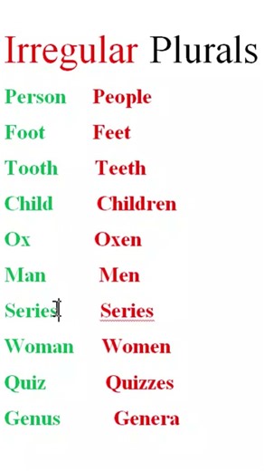 IRREGULAR PLURAL VERBS