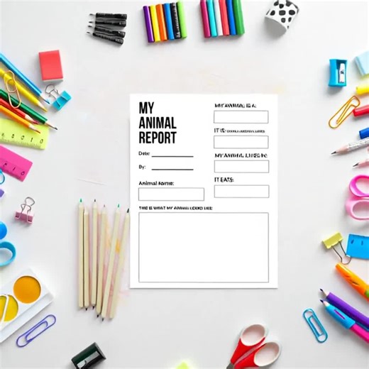 Animal Report Worksheet Printable PDF, Kids Science School Project Template, Research Report Page for Classroom, Homeschool or Study - Etsy