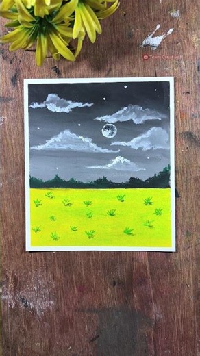 ✨ #easy Night Sky #oilpastel Drawing for Beginners! ✍️❤️ #art #drawing #shorts