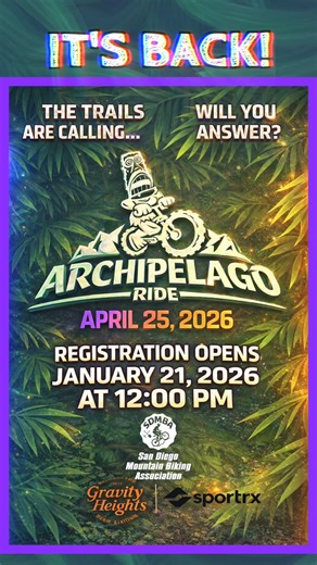 San Diego Mountain Biking Association on Instagram: "San Diego riders – get ready to ride 🌴 Arch Ride registration is LIVE! Epic local trails, full support, and a finish line luau. 💥 Super Early Bird discounts for one week only! 🔗 Registration link in bio."