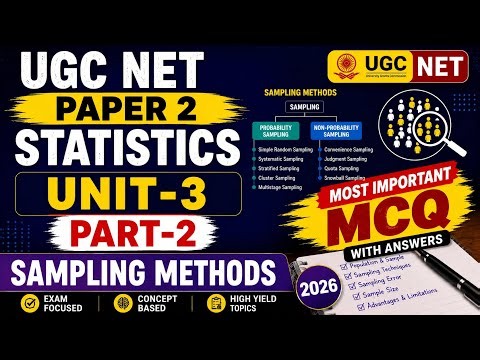 UGC NET Paper 2 Statistics Unit 3 Part 2 #ugcnetstatistics#flostats 