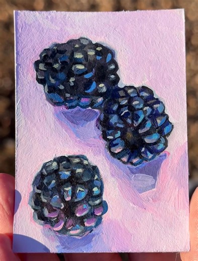 Blackberries | Original ACEO Painting by Catie Powe - Etsy