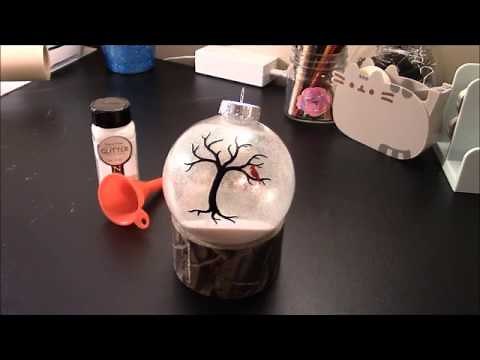 Cricut - cardinal loved one snow globe ornament with no water tutorial video