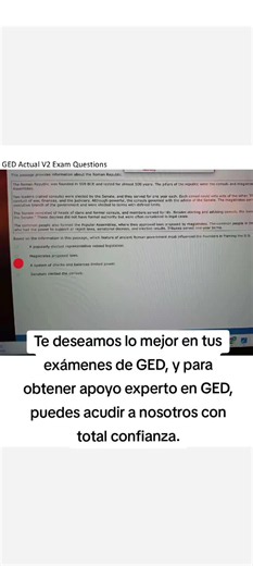 Te deseamos lo mejor en tus exámenes de GED y esperamos que cada esfuerzo que has invertido en tus estudios produzca excelentes resultados. El éxito proviene de la preparación y la determinación, y estamos aquí para respaldar ese proceso. Para obtener apoyo experto en GED, puedes acudir a nosotros con total confianza, sabiendo que estamos comprometidos a ofrecer asistencia profesional y servicios confiables siempre que los necesites #ged2026 #nursingstudent #fyp #ged #gedsocialstudies