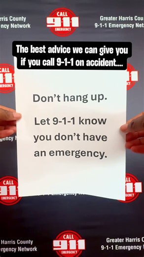 Greater Harris County 9-1-1 Emergency Network on Instagram: "Some of the best advice we can give you... Especially when you call 9-1-1 by accident. Accidentally calling 9-1-1 can happen. All 9-1-1 telecommunicators ask is that you stay on the line and let them know that you don’t have an emergency. Remember to ONLY contact 9-1-1 for life-threatening emergencies. #EmergencyTips #KnowWhenToCall #GHC911"