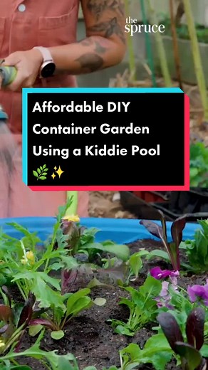 DIY Container Garden from a Plastic Kiddie Pool