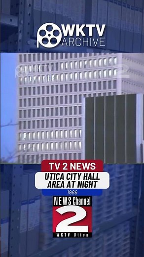Utica City Hall Area at Night in 1986
