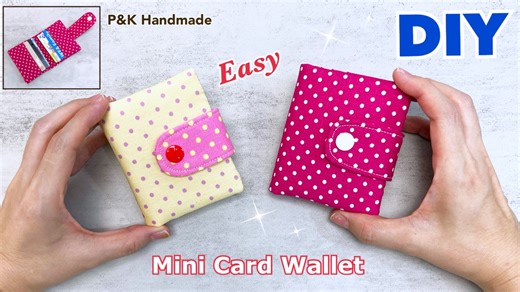 Sewing Ideas! How to make mini card wallet / card holder | Sewing Tutorial | วิธีเย็บกระเป๋าใส่บัตร | P&K Handmade | #sewing #handmade #diy #sewingtutorial #sewingideas #sewingtips #sewingprojects #giftideas #wallet #coinpurse #cardwallet #miniwallet #กระเป๋าใส่บัตร #กระเป๋าผ้า #เย็บผ้า #พี่กิ่งสอนงานแฮนด์เมด | P&K Handmade