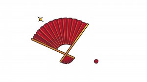 chinese hand fan icon animation motion graphic design