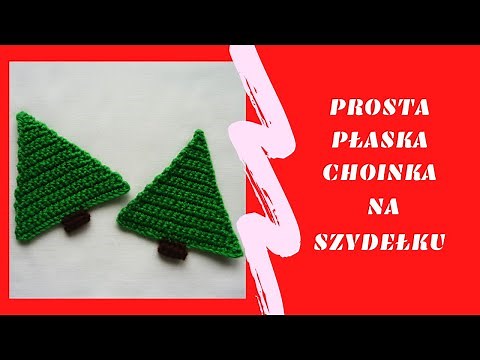 Prosta płaska choinka na szydełku