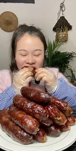 Eating Fried Sausage Yummy 😋