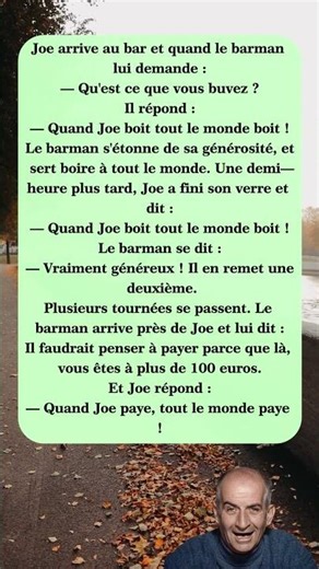 Quand Joe boit… tout le monde boit 🍻😂 #blagues #drôle #rire