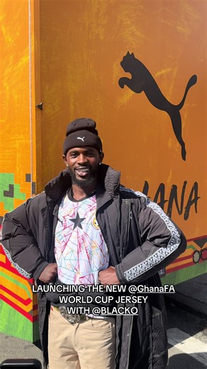 Launching the new @Ghana FA jersey by @PUMA football with @BLACKO ✨🕷️❤️💛💚🕸️✨ #ghana #ghanatiktok🇬🇭 #ghanablackstars #pumafootball #blacksheriff