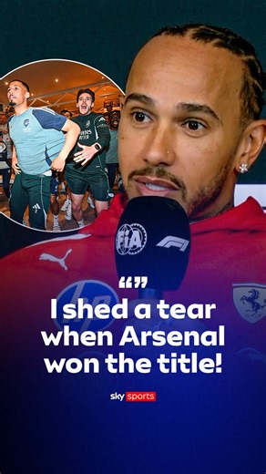 "I shed a tear!" 🥹 Lewis Hamilton reacts to Arsenal securing their first Premier League title in 22 years 🔴🏆