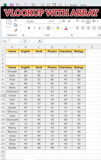 VLOOKUP WITH ARRAY #viralreelschallenge2025viralreelschallengejaiviralreelschallengeviralreelschallenge #facebookreelsviral #exctips #viralreelsfacebook #viralreelschallenge #viralphotochallenge #viralvideochallenge #facebookreel #viralchallenge #ShortDrama | excel_learning_by_ankur_munjal