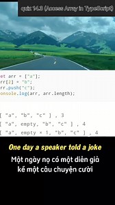 Quiz 14.3 (Access Array in TypeScript) Output? let arr = ["a"]; arr[2] = "b"; arr.push("c"); console.log(arr, arr.length); #hoclaptrinhchonguoimoibatdau #frontend #backend #TypeScript #javascript | Học lập trình cho người mới bắt đầu