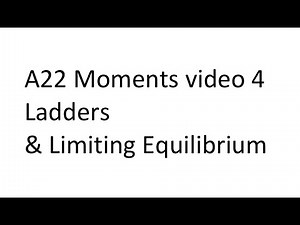 A22 A-level Maths: Moments video 4 : Ladders, Normal Reactions, Friction & Limiting Equilibrium