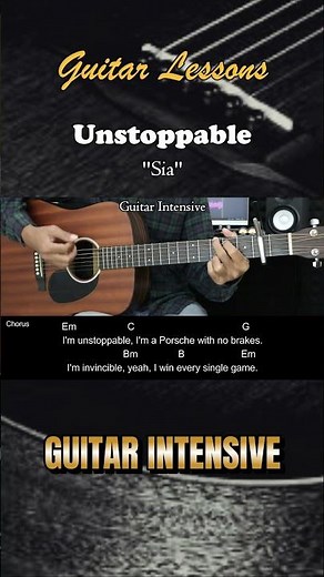 Unstoppable - Sia | EASY Guitar Tutorial with Chords / Lyrics #chordgitar