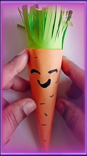 Cutest Paper Carrot You’ll Ever See! 🥕✨ #DIY