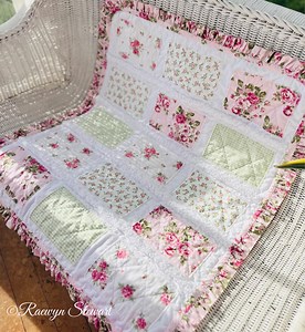 Ruffle Rag Quilt Tutorial – Vintage-inspired PDF Pattern With Ruffled Binding | Rag Quilt | Baby Girl Quilt | Instant Download - Etsy