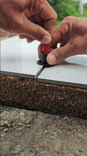 Floor tile leveling process with spacer!