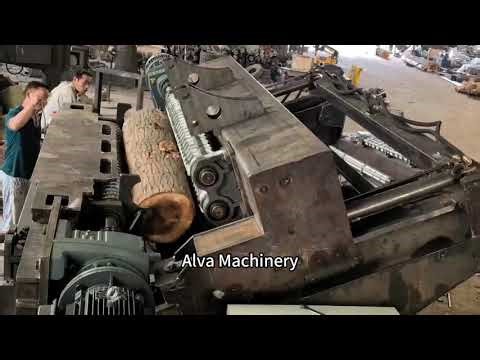 Alva’s rounding machine fits various log diameters—smooth, precise test run.