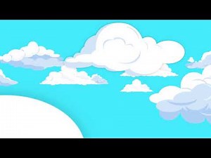 Cartoon cloud animation. 3 version Free footage background