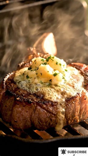 Grilled Steak Delight with Garlic Butter #steak #tomahawksteak #grilledsteak #steakcooking #chuckst