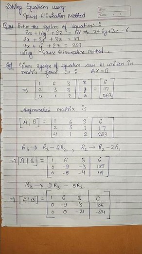 solving system of linear equations using GAUSS ELIMINATION METHOD #ignou #ignouexam