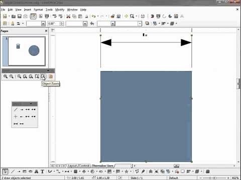 LibreOffice Draw (44) Dimension Lines Part 1 Dimension Layer (Tab)