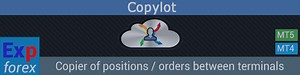 EXP COPYLOT Trade Copier. Copies deals with any forex accounts MT4-MT5