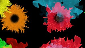 Colorful Vibrant Flower Leaves Waving Motion Graphic Background