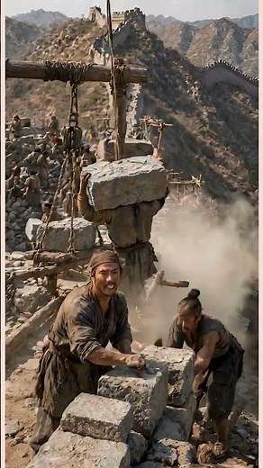 The Great Wall of China: the giant structure that cuts through mountains.