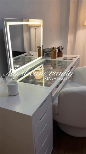 Victoria Picks on Instagram: "Build My Dream IKEA Vanity 💄✨ Comment “IKEA” for the link or tap my bio for all the details! Putting together my dream IKEA vanity and I’m completely obsessed 🤍 From the sleek mirror to the perfectly organized drawers, it’s giving total Pinterest-worthy girly vibes 🌸✨ ✅ Bright LED mirror lighting ✅ Tons of storage for makeup & skincare ✅ Chic IKEA-inspired setup ✅ Perfect DIY glam corner 💕 Vid credits: soypaox33 (tiktok) Tags: #IKEAVa